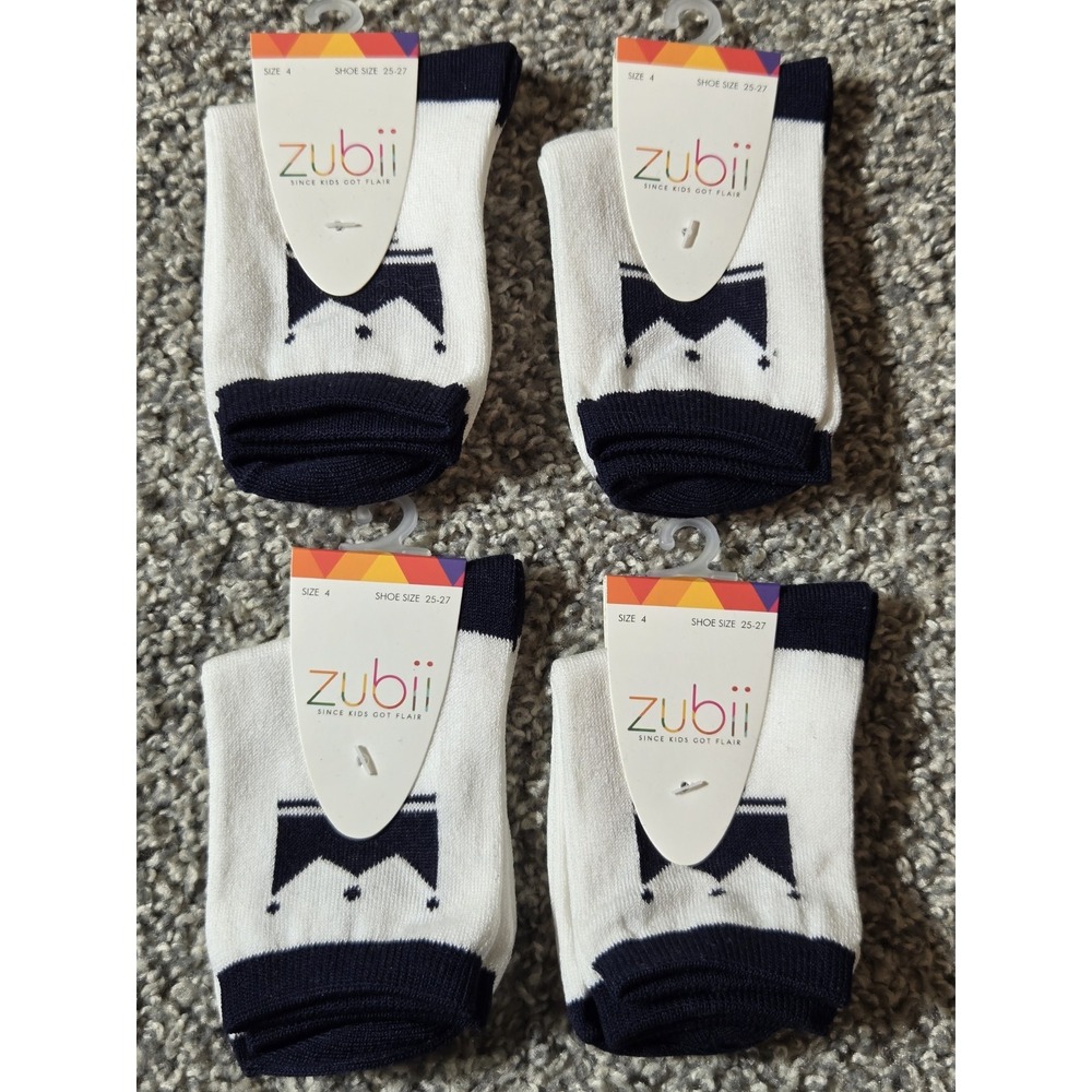 Zubii Girls Designer Ankle Socks 5 Pr Kids Shoe Sz 8 - 10 Crown‎